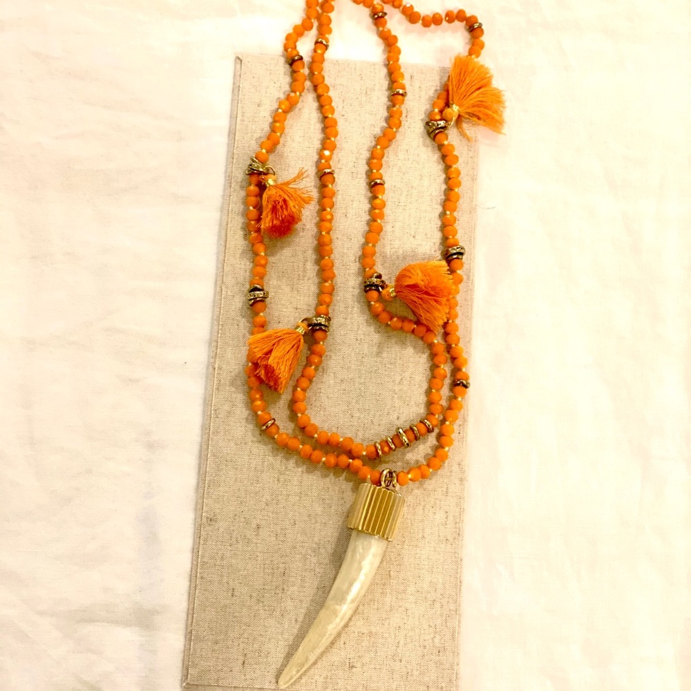 India Hick Tooth Garment Layering Necklace